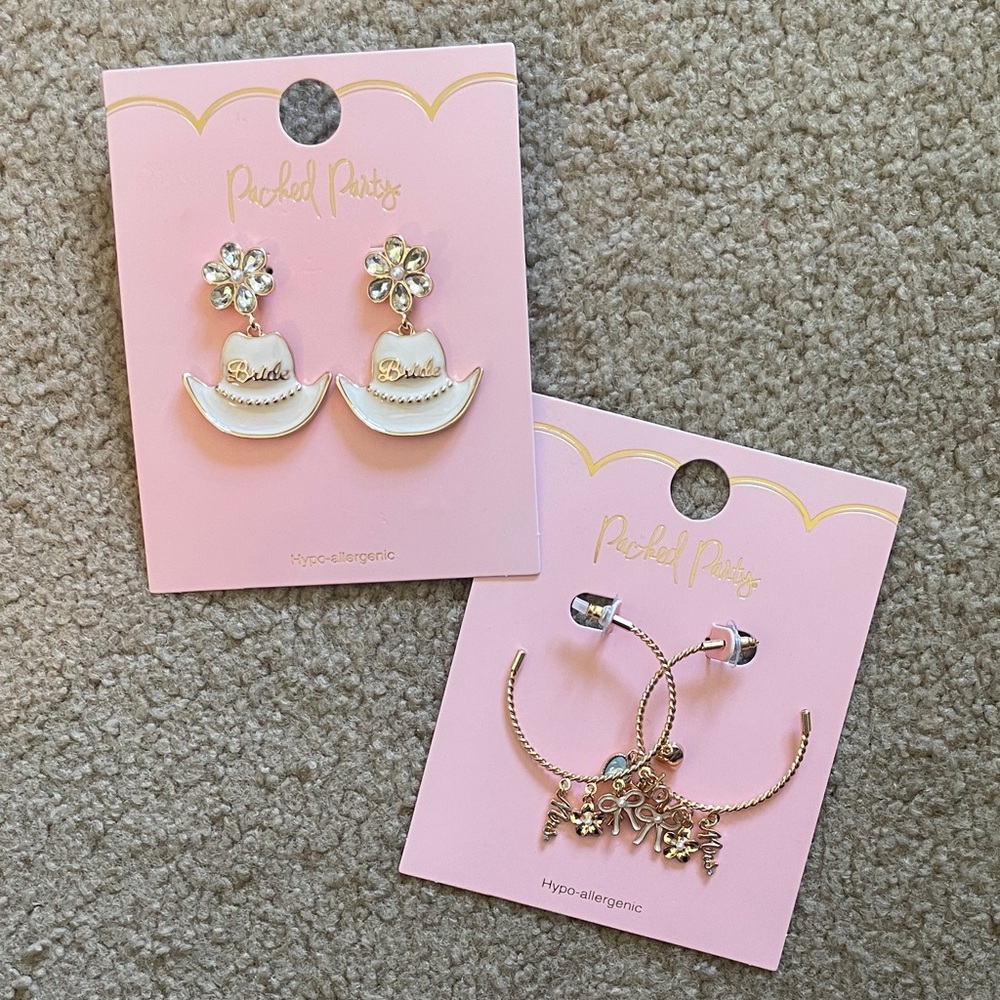 Packed Party Bridal Earrings - Two Pairs
